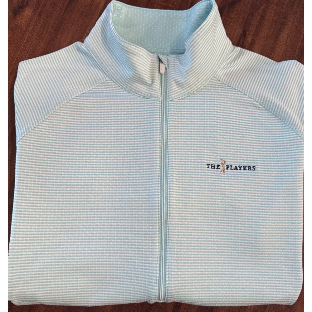 Ahead Casuals THE PLAYERS Championship Golf Pullover Women XL 1/4 Zip Striped - Picture 2 of 5
